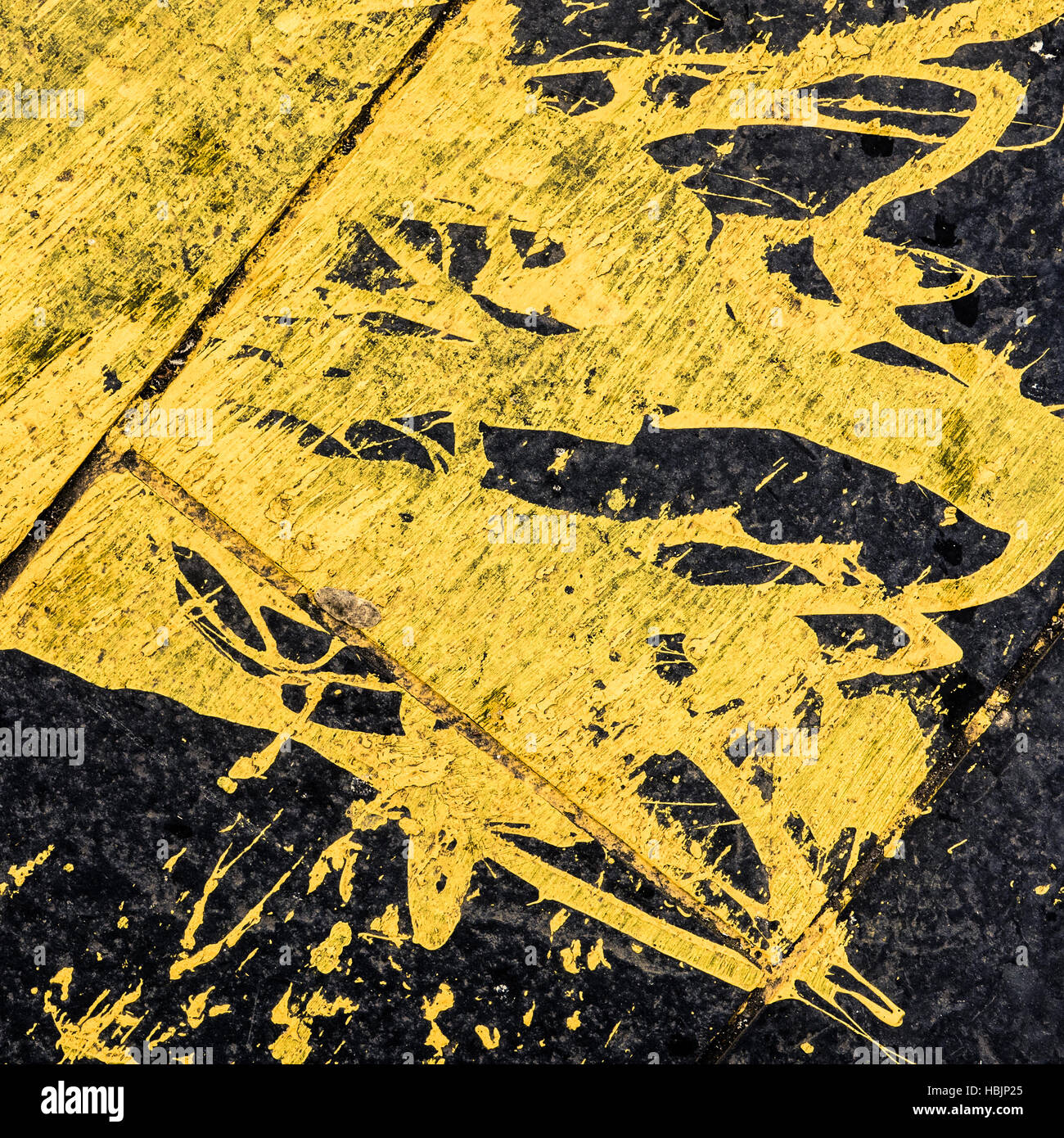 Spilled Yellow Paint Background Stock Photo