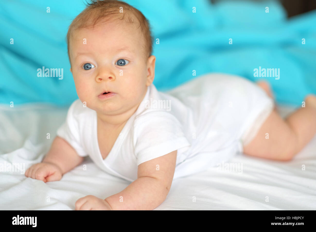 Three months old baby stock photo alamy