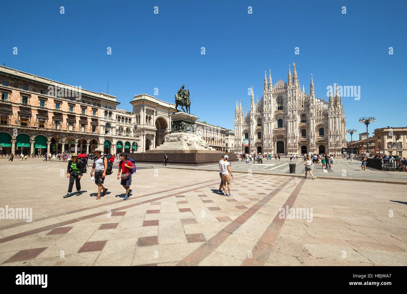The tourist centre of Milan Stock Photo