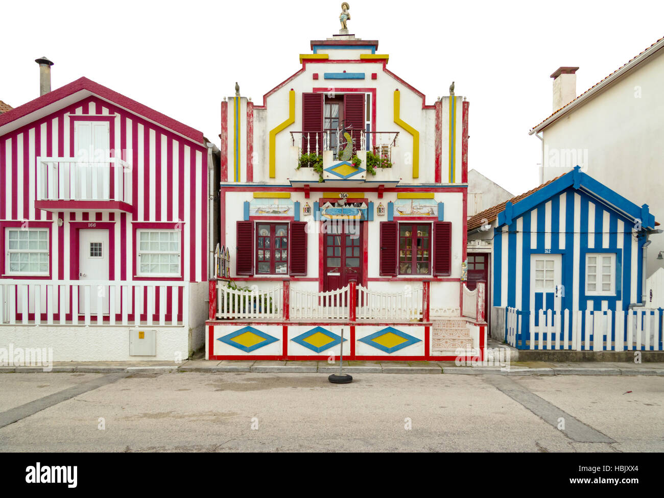 Colorful houses in Portugal Stock Photo