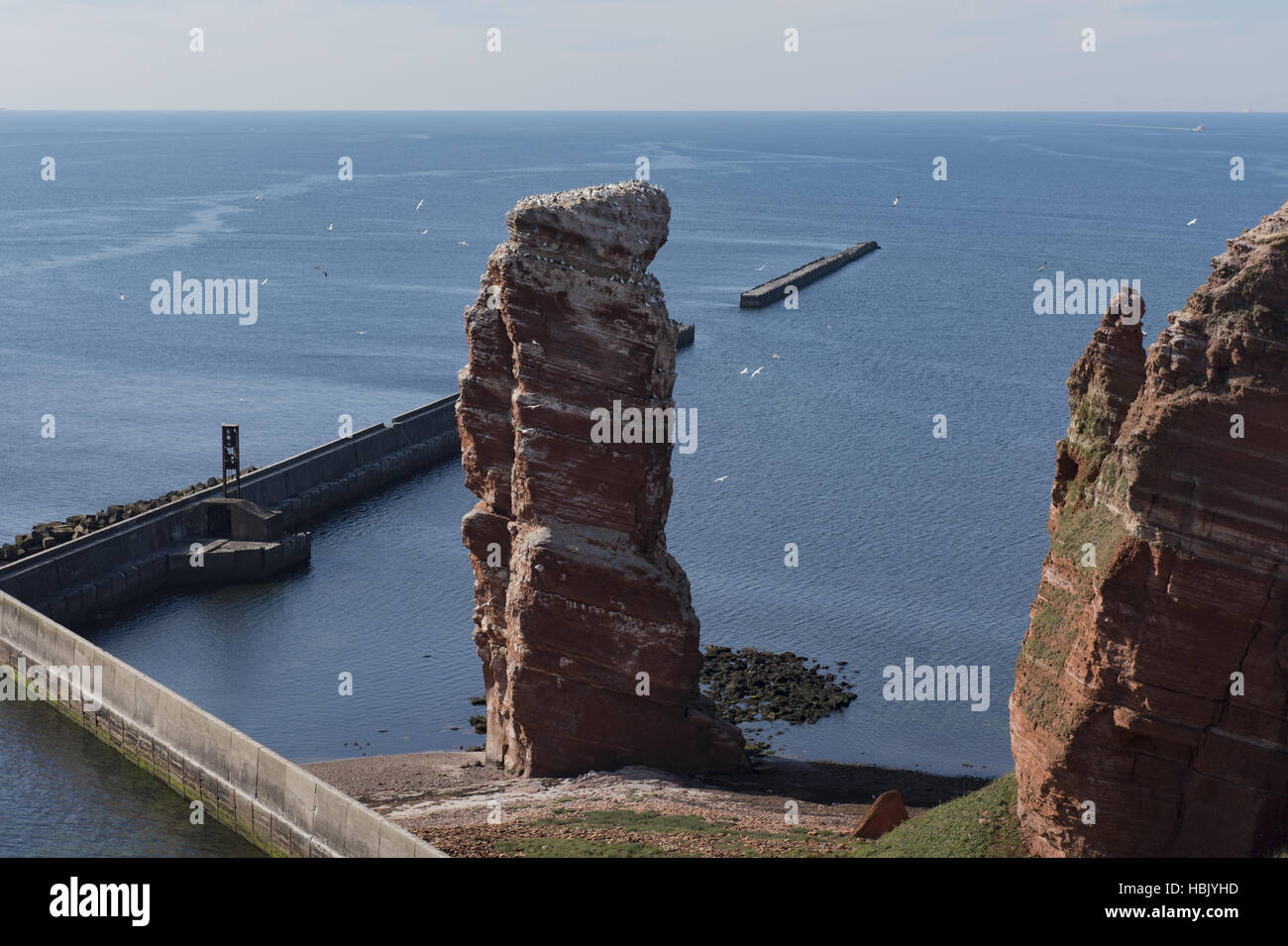 red cliffs on island Helgoland Germany Stock Photo
