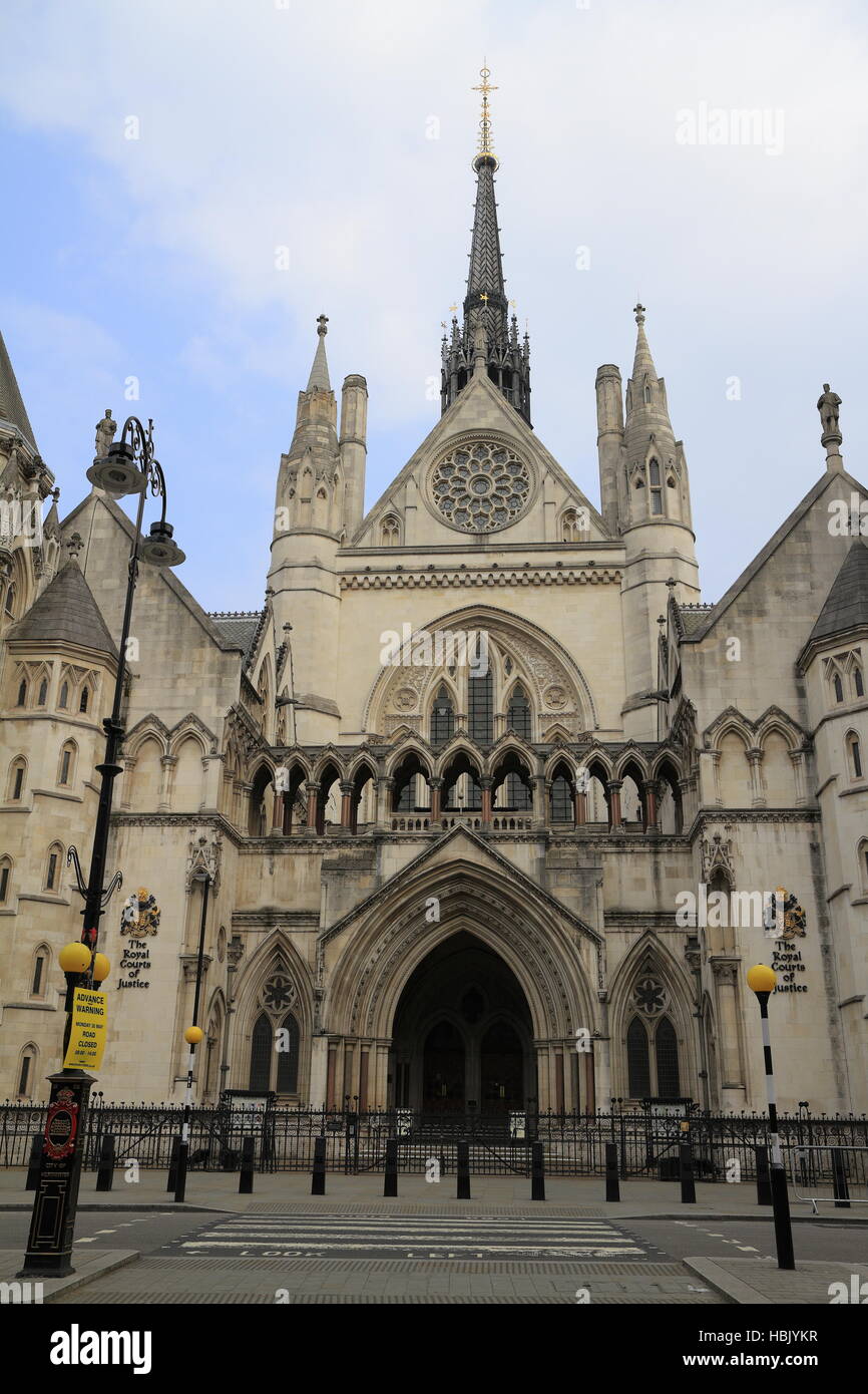 The Royal Courts of Justice in London. Stock Photo