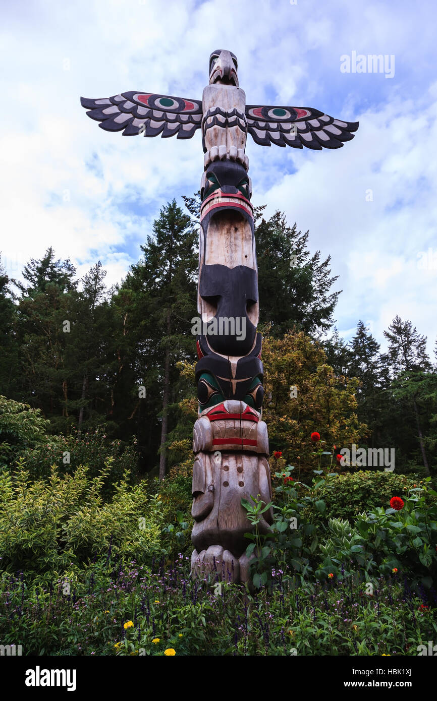 Huge Indian totemic column Stock Photo