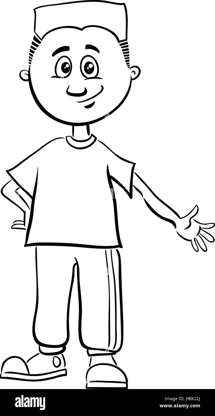 Cartoon teen boy Black and White Stock Photos & Images - Alamy