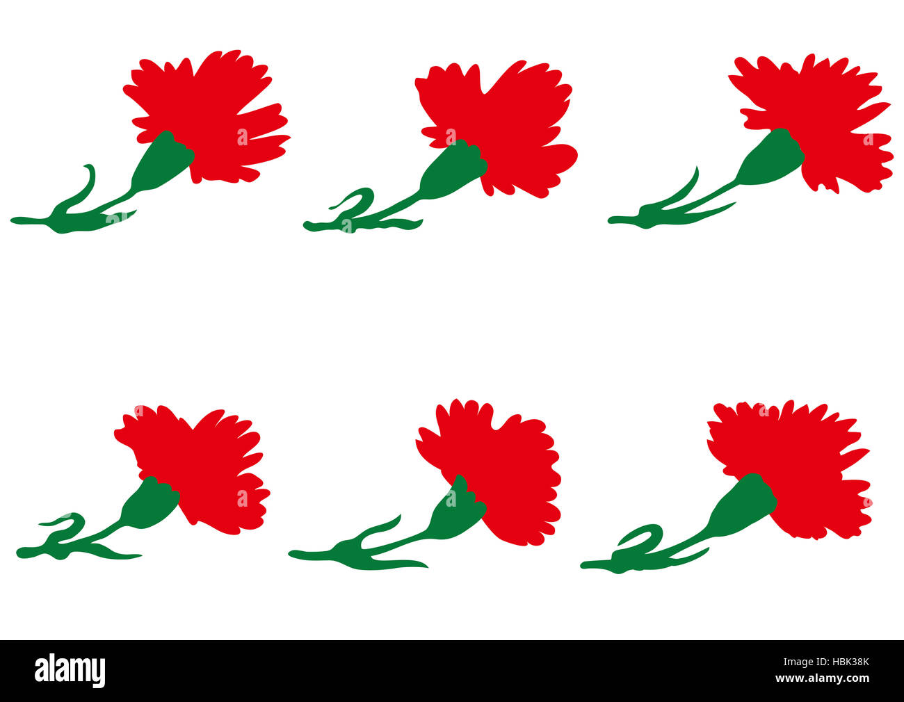 Set of carnations flowers Stock Photo Alamy