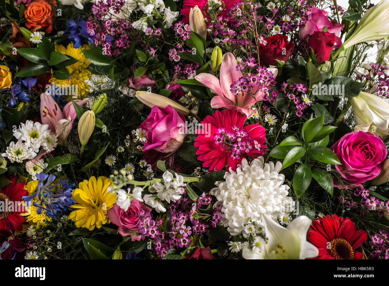 Mixed bunch of flowers Stock Photo