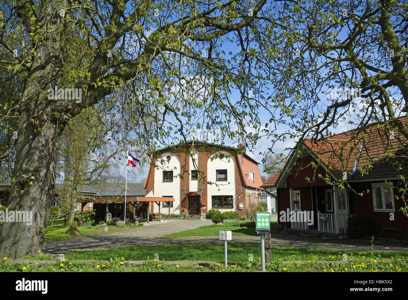 Farmhouse in Holstein, north germany Stock Photo