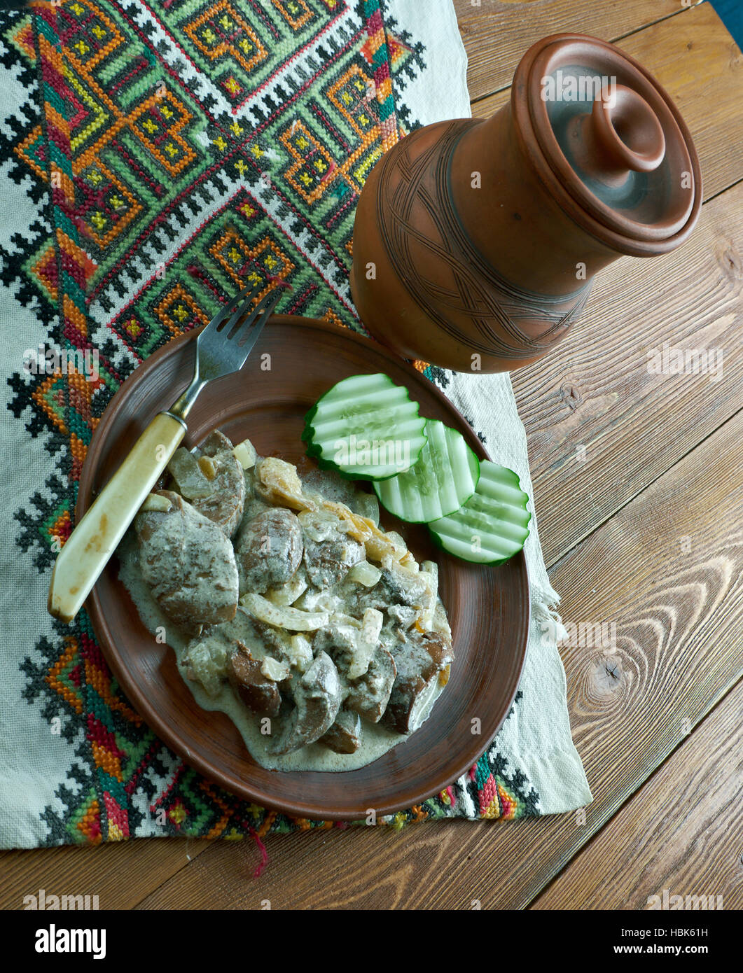 pork kidneys in cream sauce Stock Photo Alamy