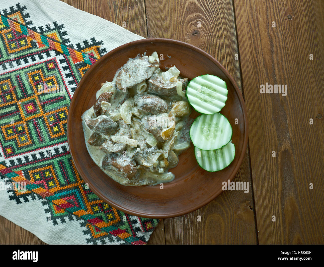 pork kidneys in cream sauce Stock Photo Alamy