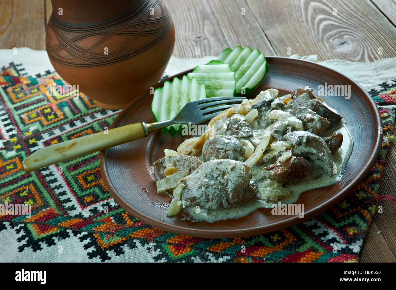 pork kidneys in cream sauce Stock Photo Alamy