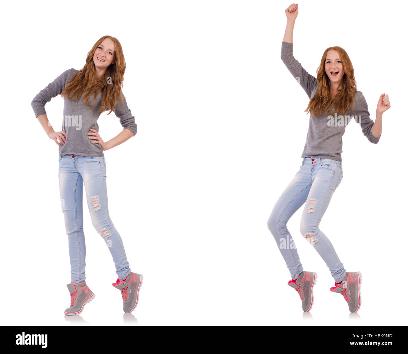 Young woman isolated on the white background Stock Photo - Alamy
