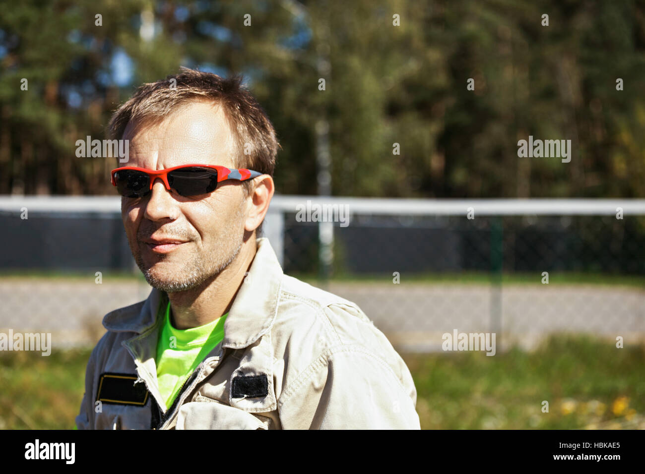 Rescuer in sunglasses Stock Photo