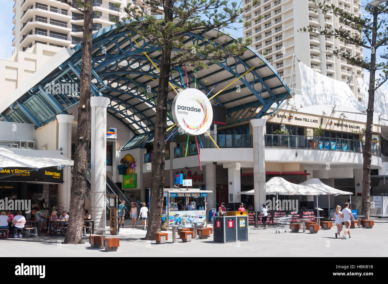 Entrance to Paradise Amusement Centre, Cavill (Mall) Avenue, Surfers Paradise, City of Gold Coast, Queensland, Australia Stock Photo
