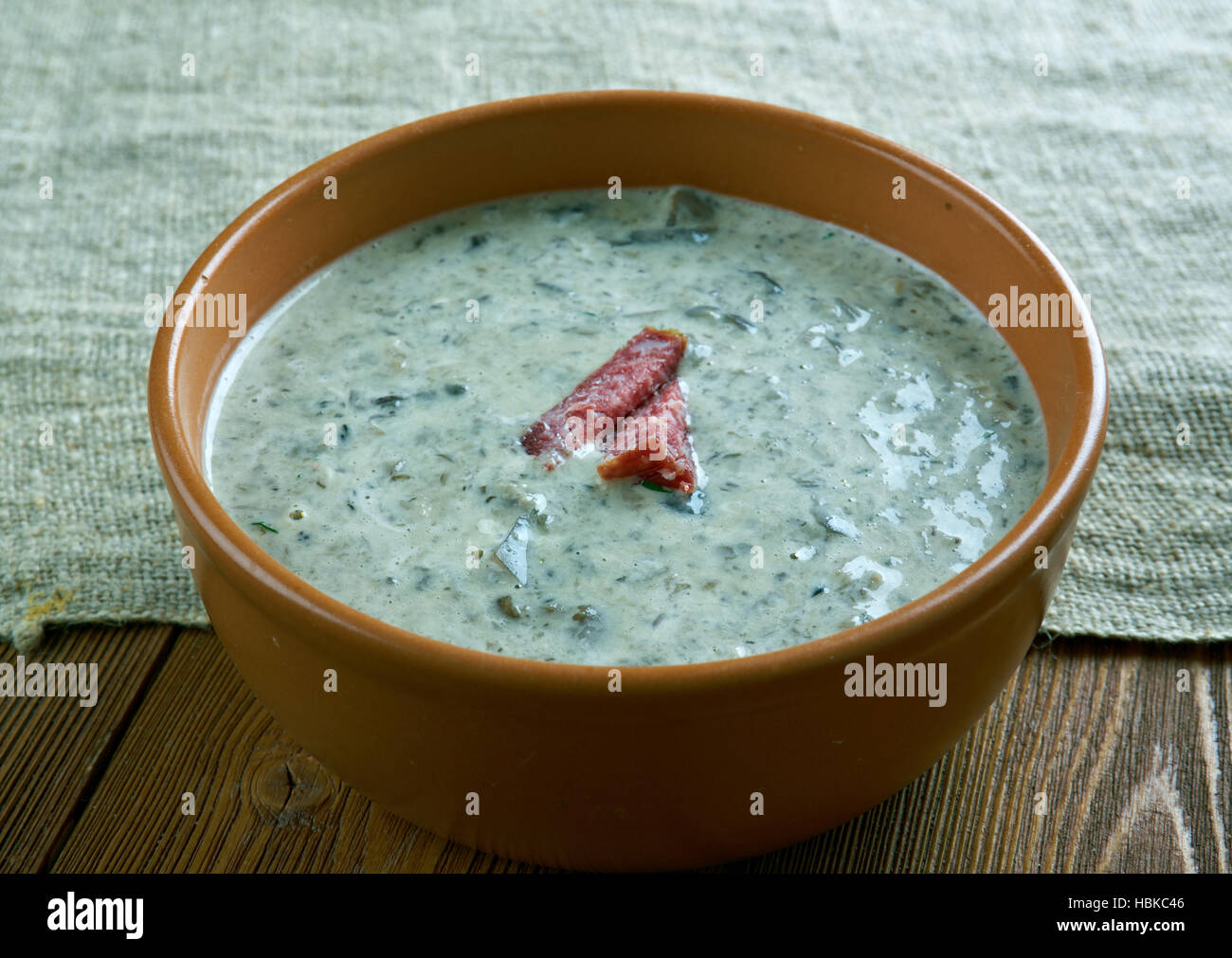 Finnish creamy soup with chanterelles Stock Photo Alamy
