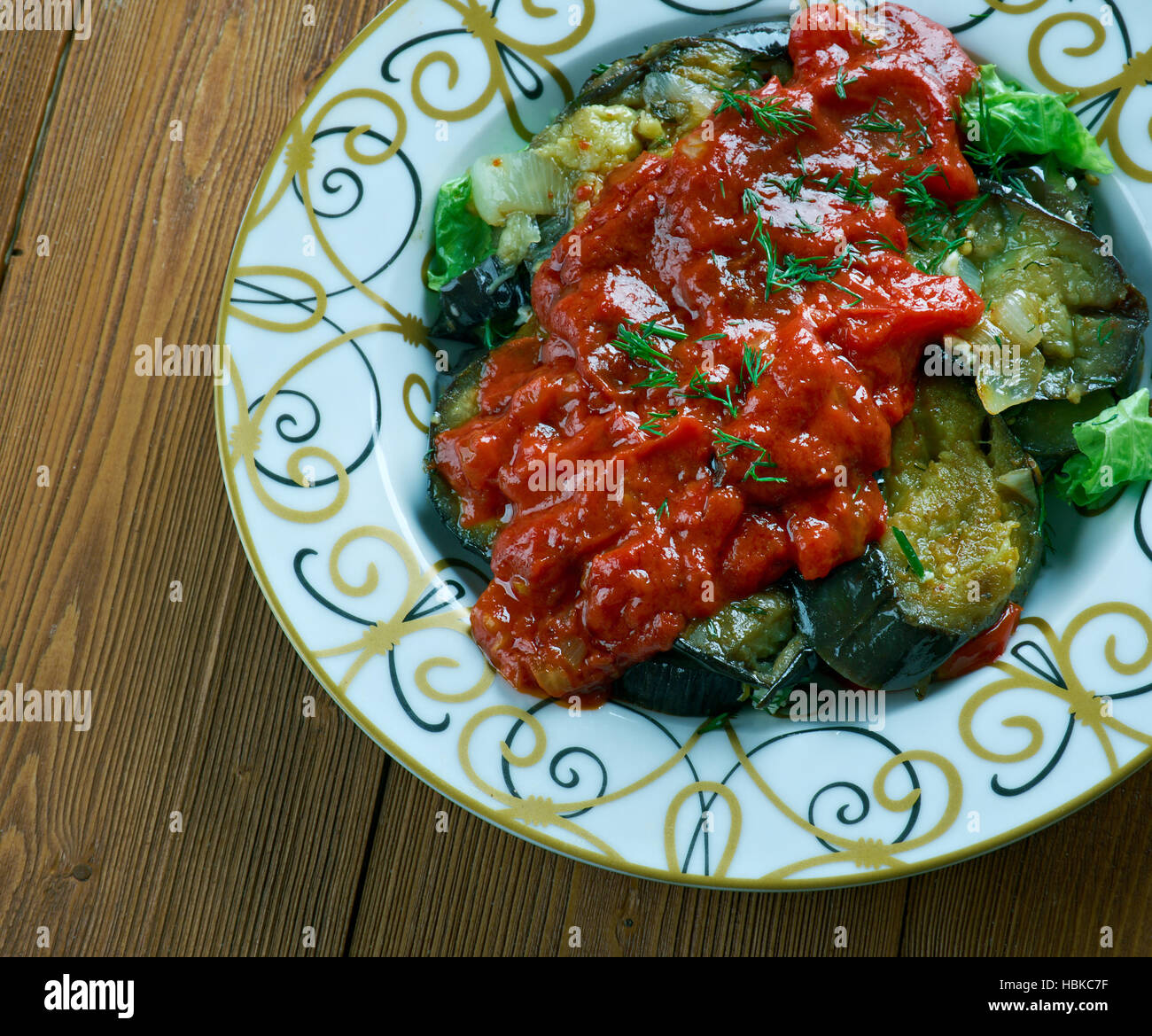 Turkish appetizer of marinated eggplant Stock Photo Alamy