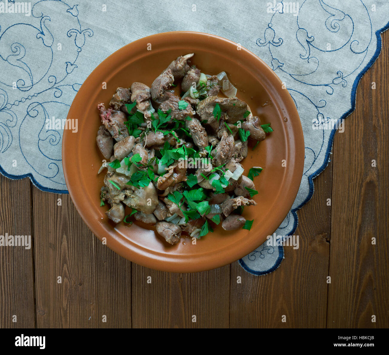 Fried Chicken giblets Stock Photo Alamy