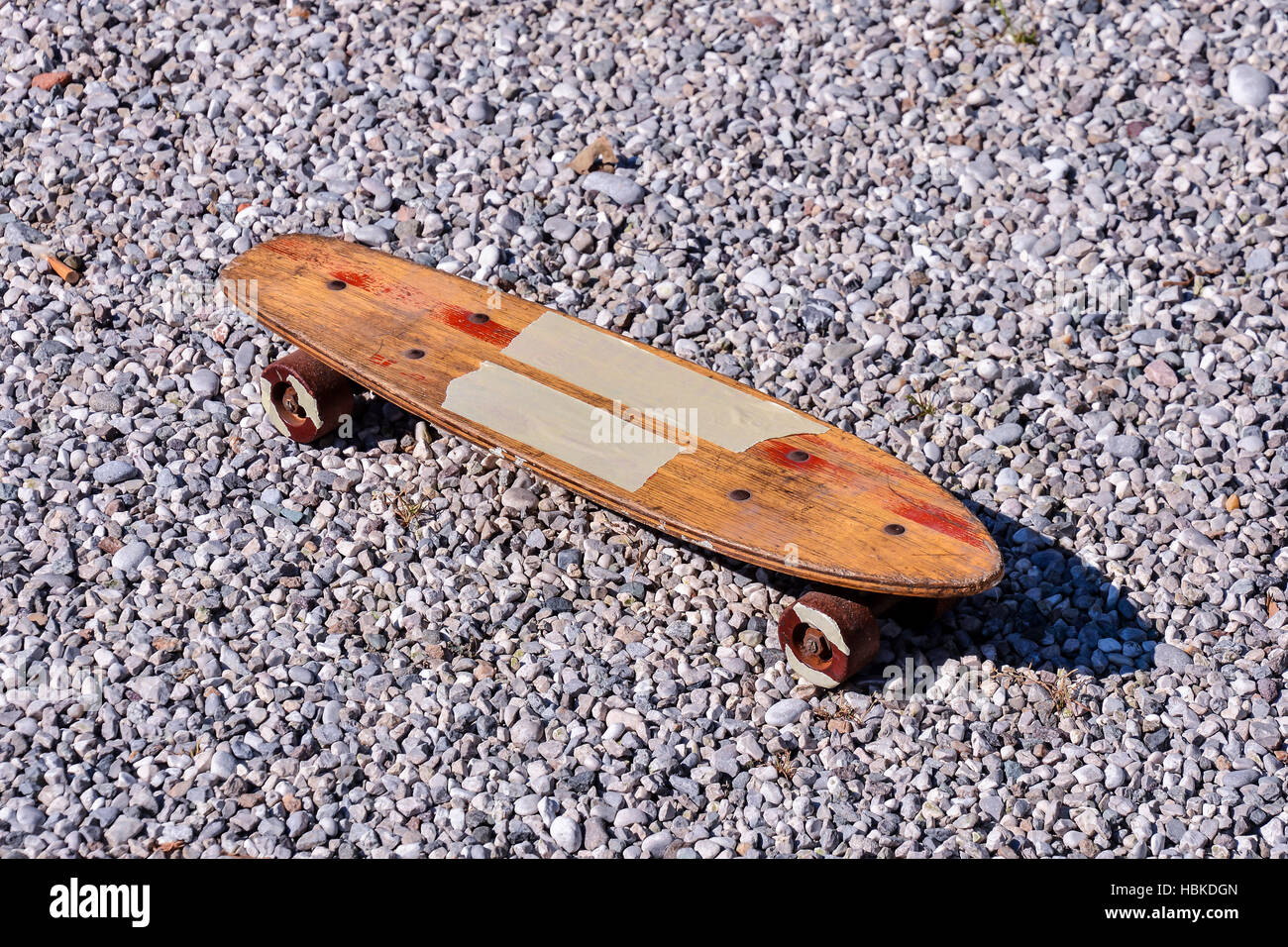 Wooden 70's skate board skateboard Stock Photo - Alamy