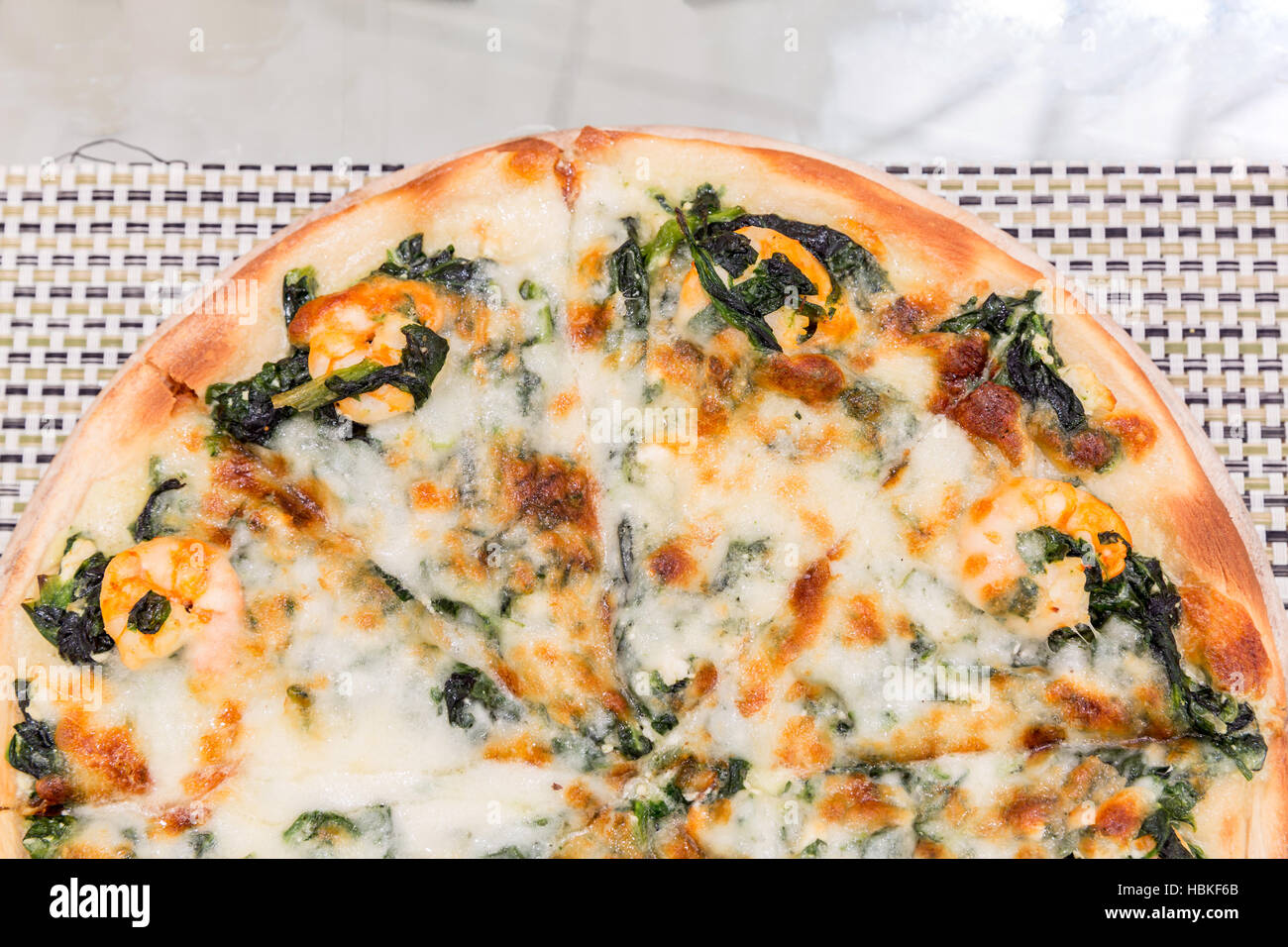 Pizza with shrimp Stock Photo - Alamy