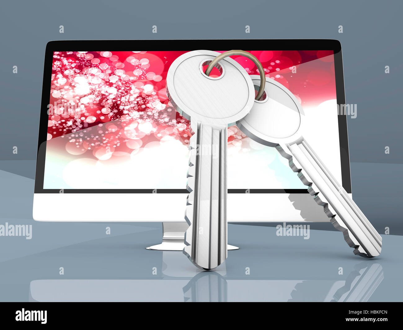 Computer Open With Key Secure Computer with a pair of Keys Stock Photo - Alamy