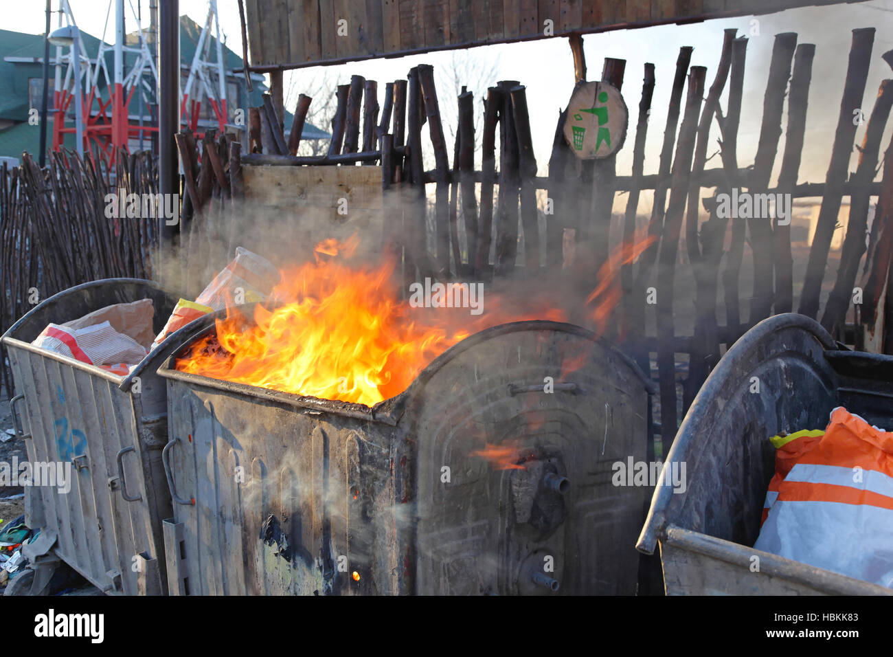 Dumpster Fire Stock Photo - Alamy