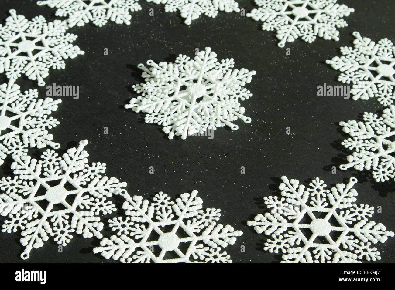 White snowflakes on the black background Stock Photo - Alamy