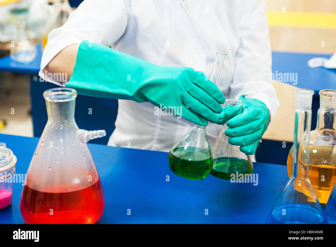 Experiments in a chemistry lab Stock Photo - Alamy