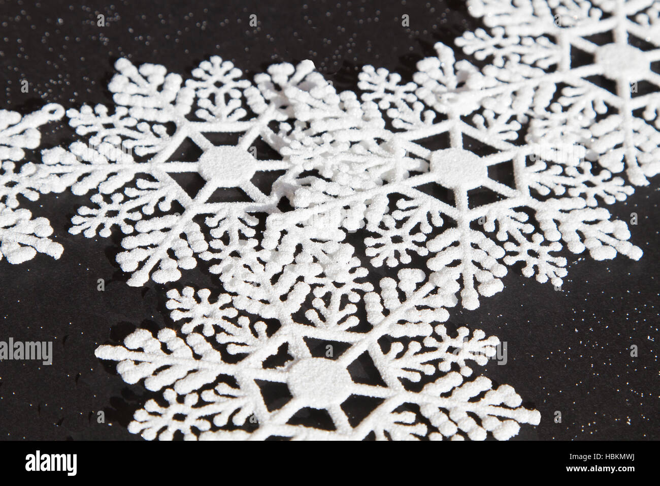 White snowflakes on the black background Stock Photo - Alamy