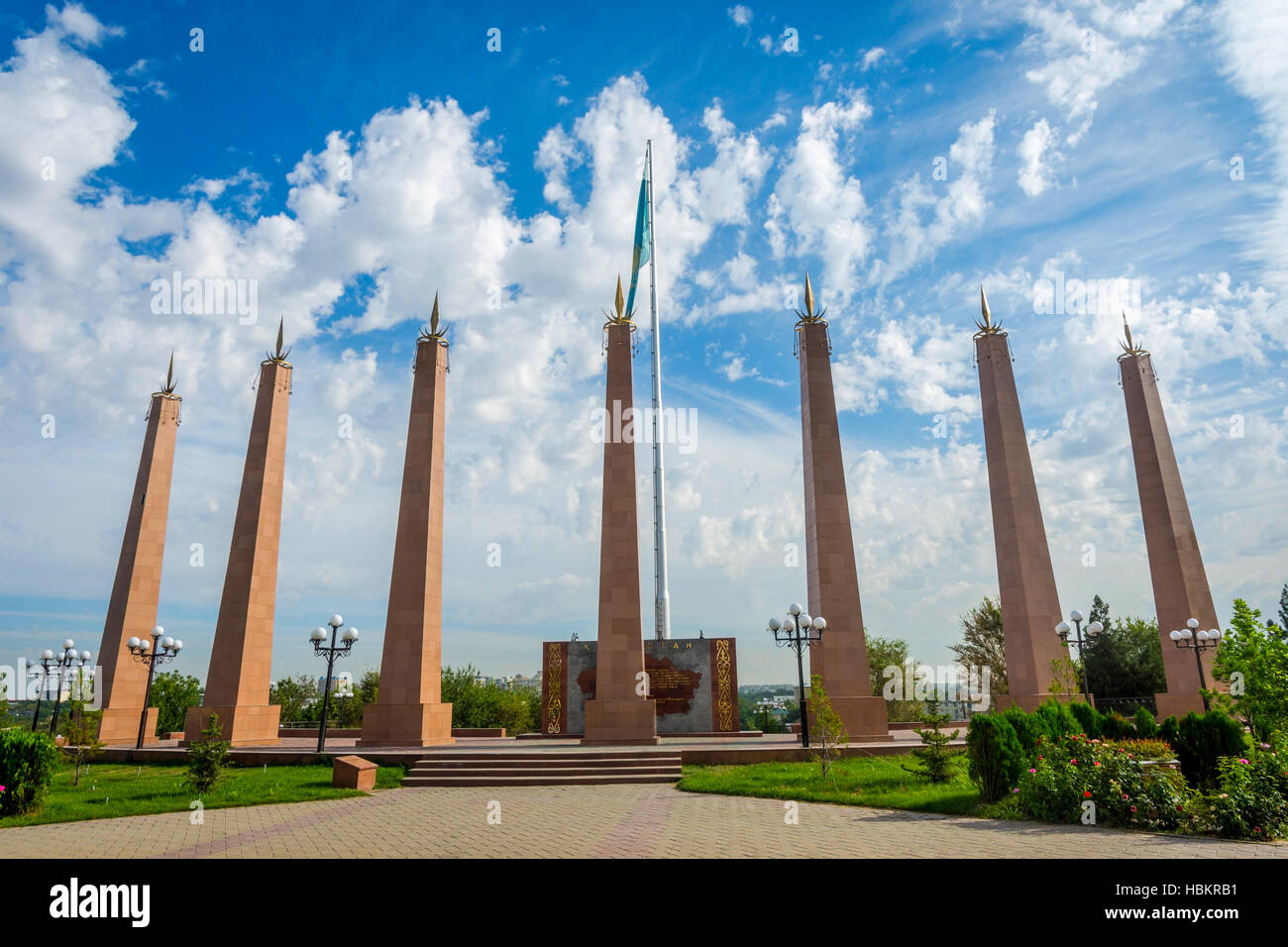 Independence monument statue in Shymkent, Kazakhstan Stock Photo
