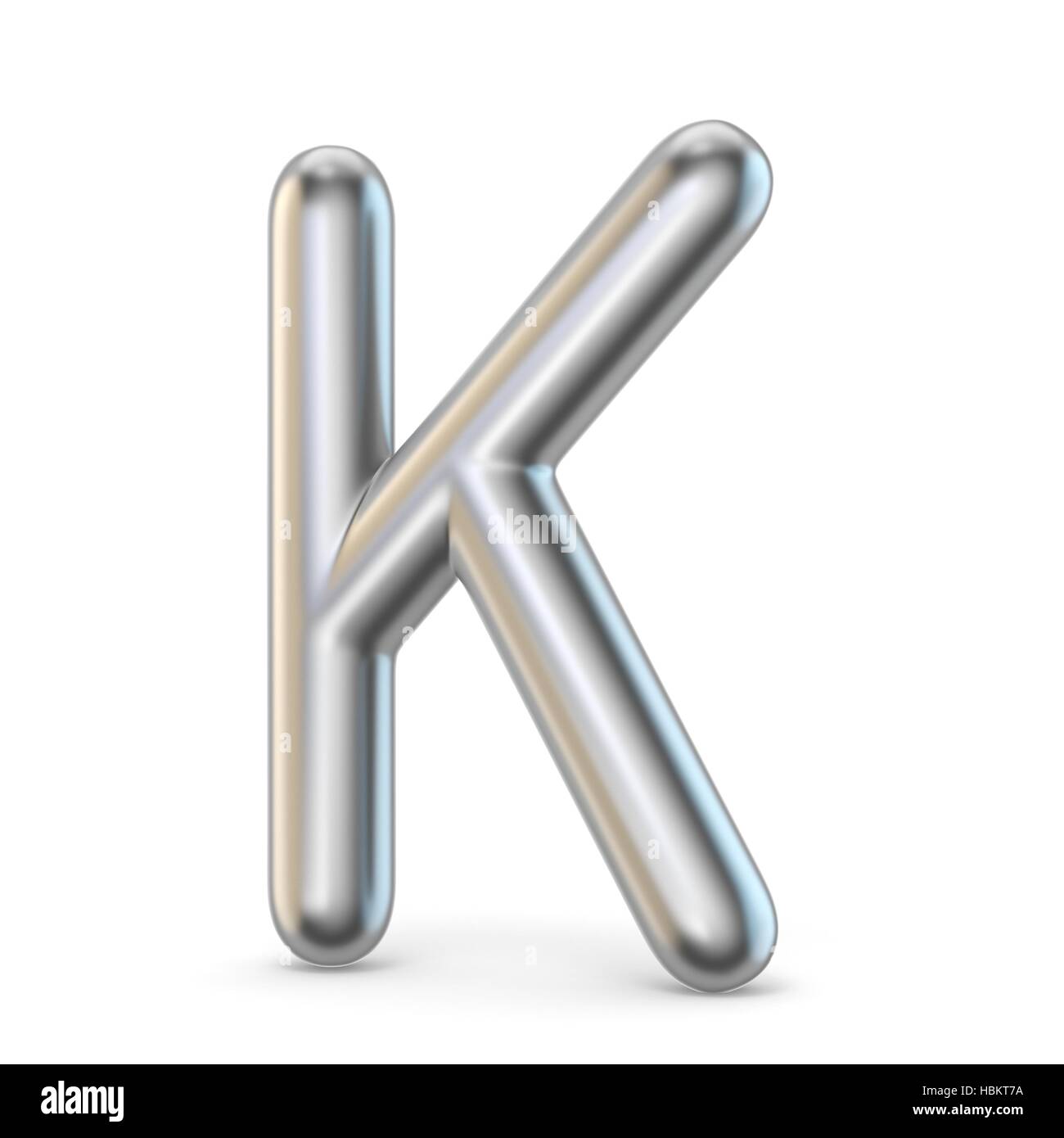 Metal alphabet symbol. Letter K 3D render illustration isolated on white background Stock Photo