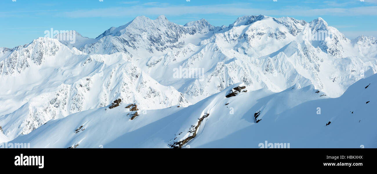 Dolomiten Alps winter view (Austria). Panorama Stock Photo - Alamy
