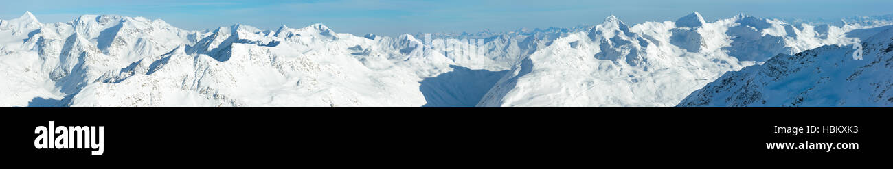 Winter mountain panorama (Austria). Stock Photo