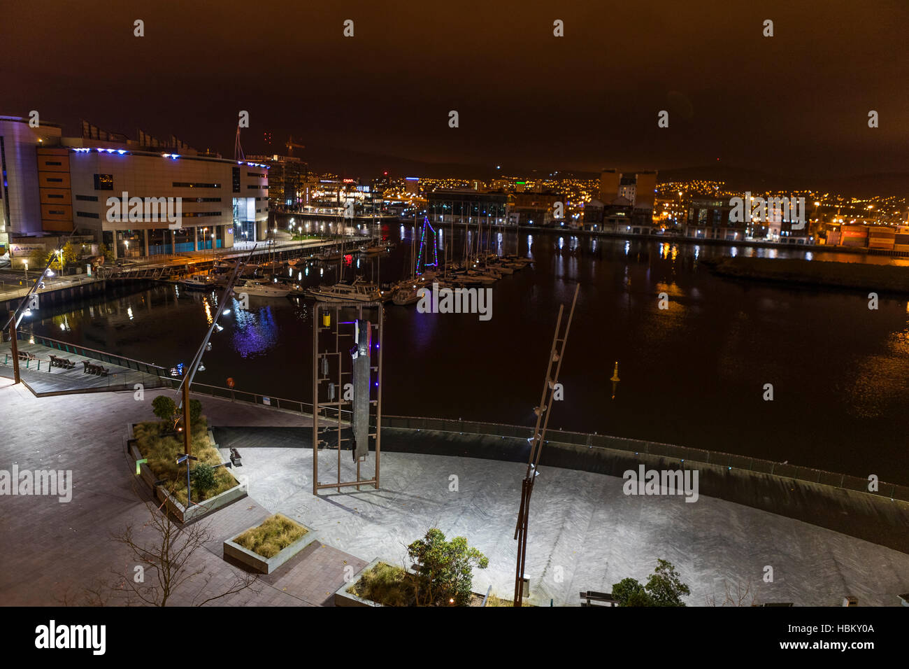 Former dock basin, now a marina under The Arc apartments, Queens Road