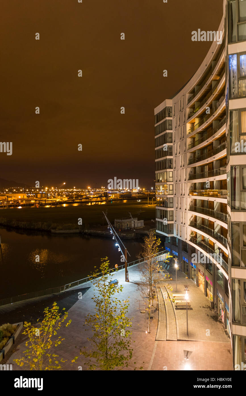 Former dock basin, now a marina under The Arc apartments, Queens Road