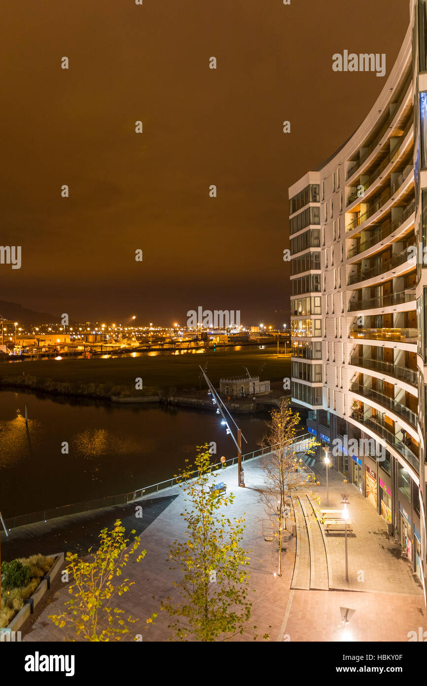 Former dock basin, now a marina under The Arc apartments, Queens Road