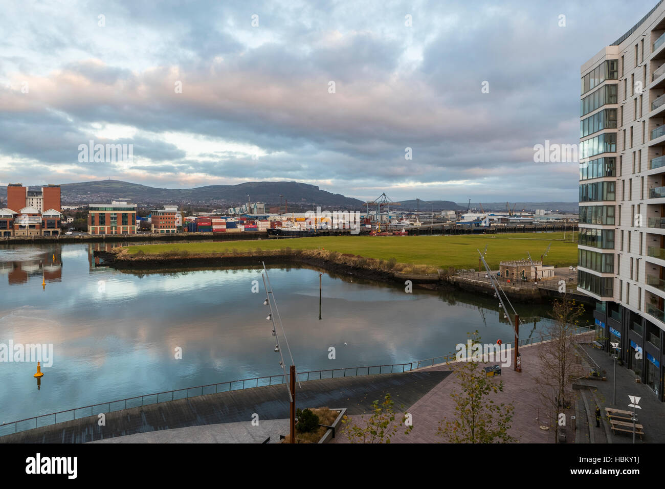 Former dock basin, now a marina under The Arc apartments, Queens Road