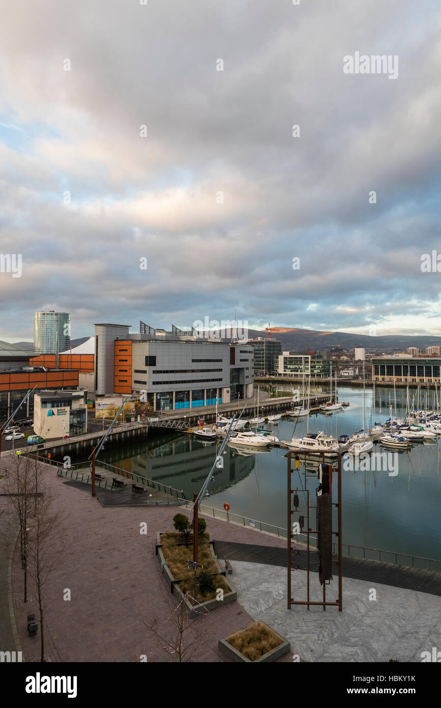 Former dock basin, now a marina under The Arc apartments, Queens Road