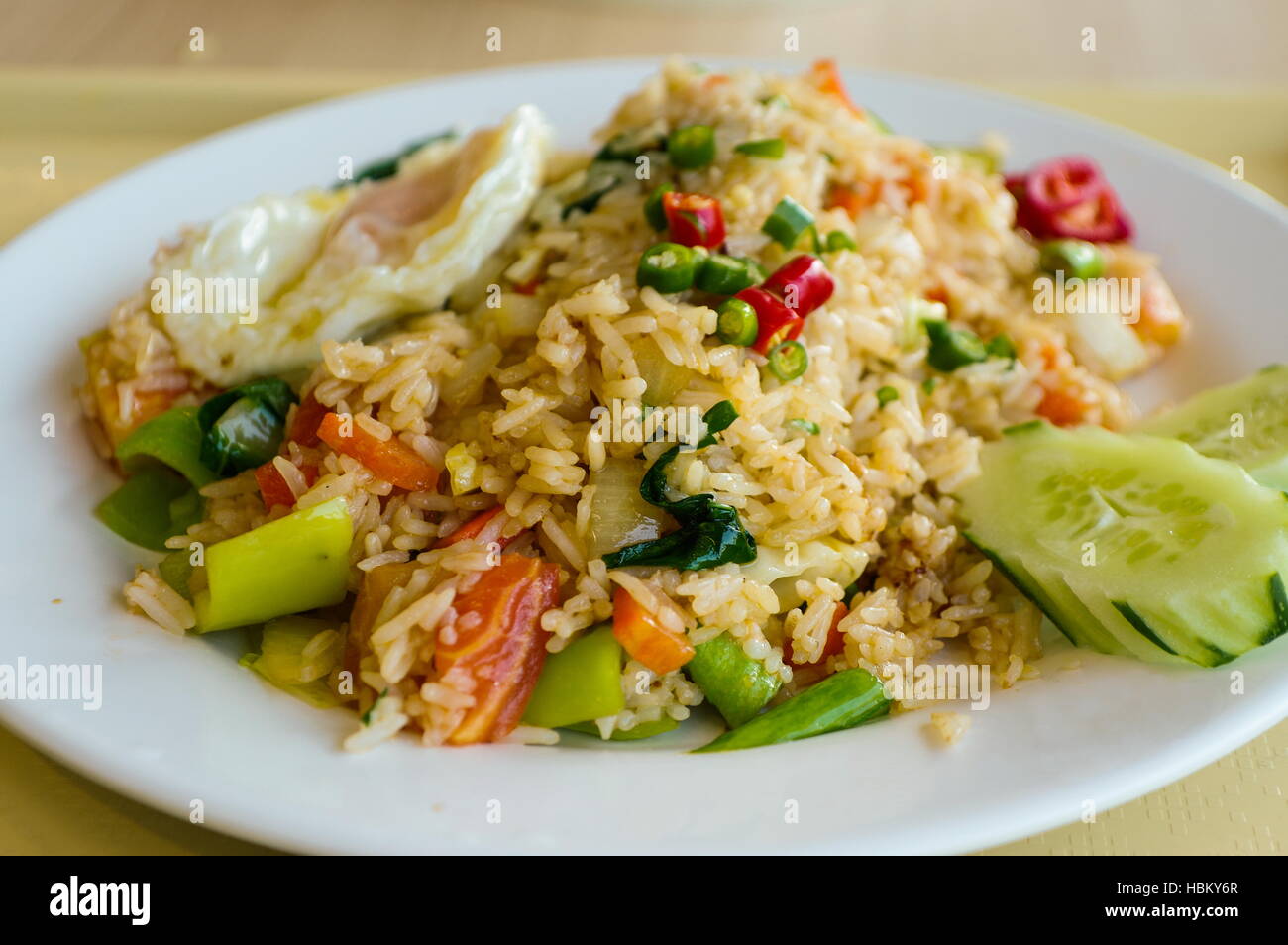 Fried Rice with Vegetables and eggs Stock Photo - Alamy