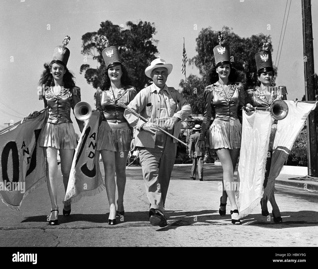 CRAZY HOUSE, Director Edward Cline shows the majorettes how it's done