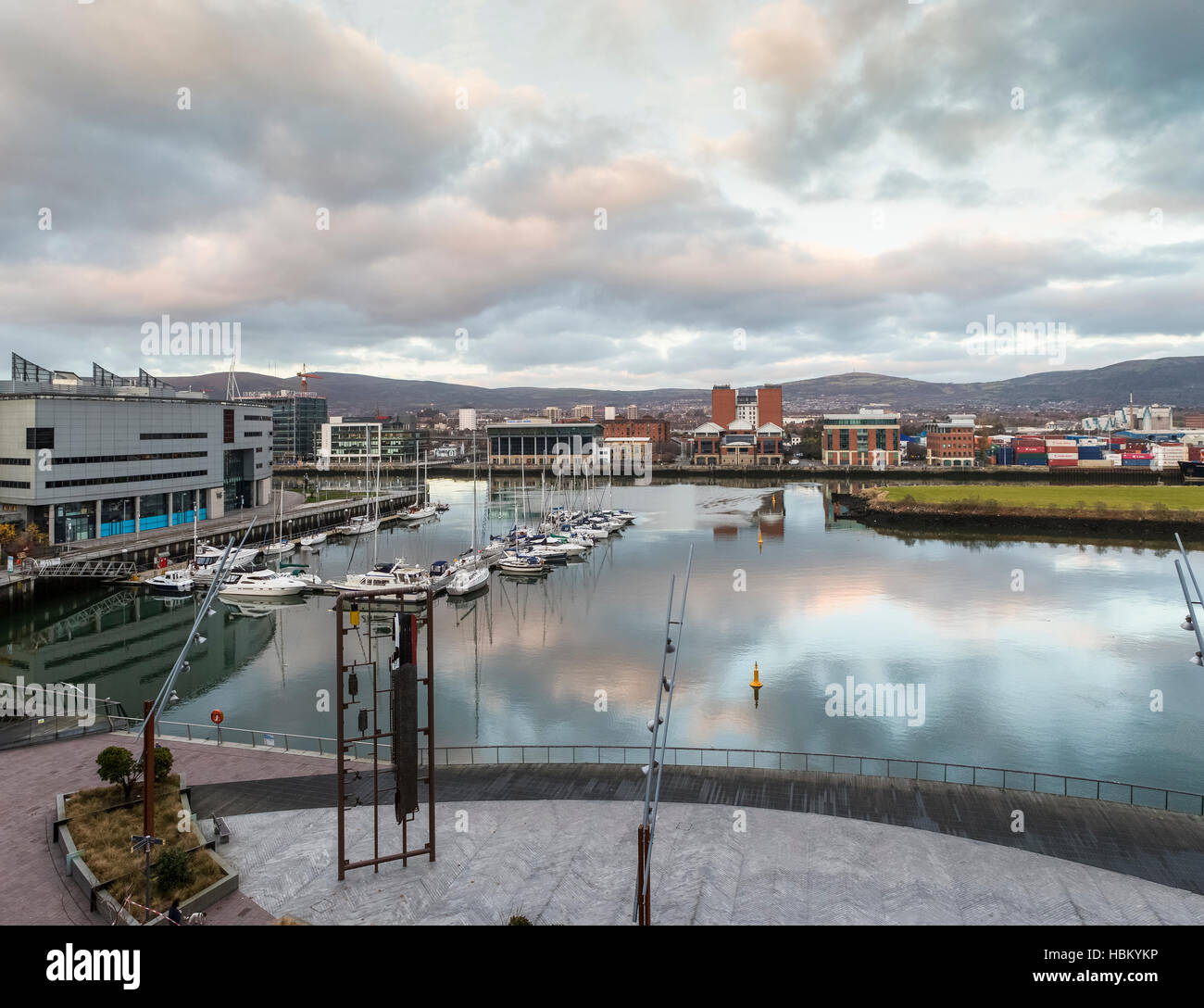Former dock basin, now a marina under The Arc apartments, Queens Road