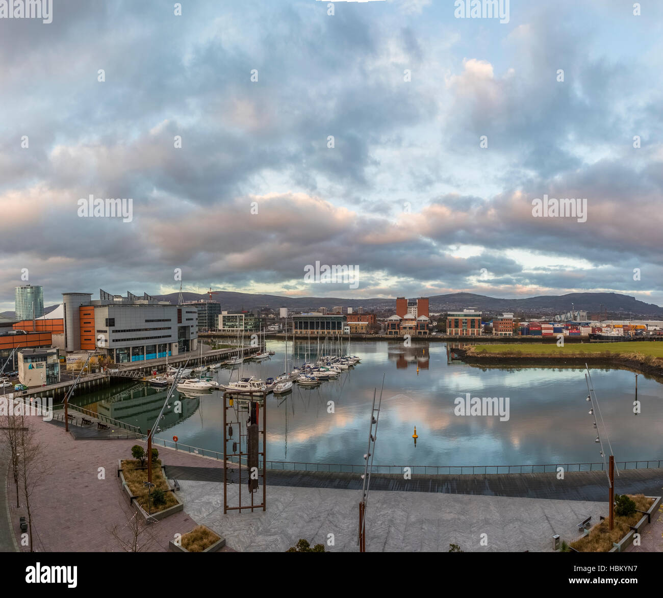 Former dock basin, now a marina under The Arc apartments, Queens Road