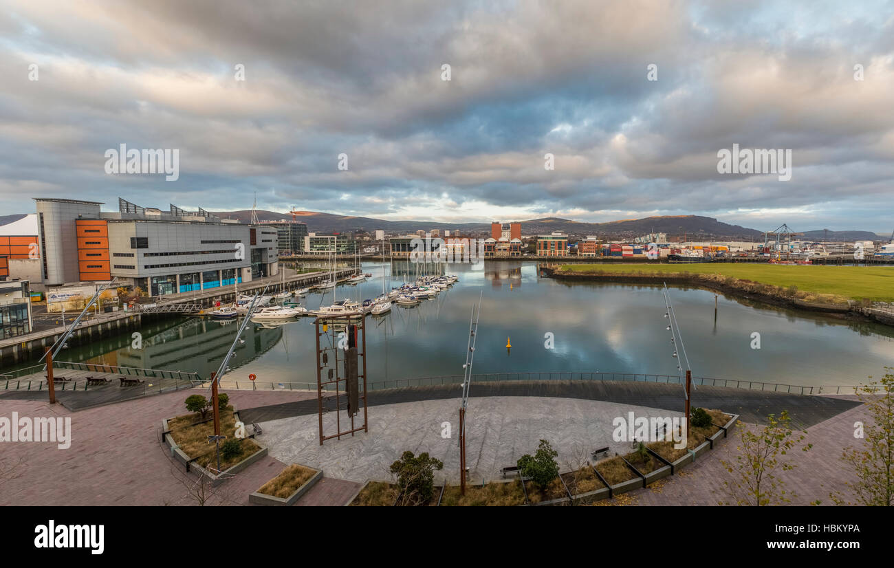 Former dock basin, now a marina under The Arc apartments, Queens Road