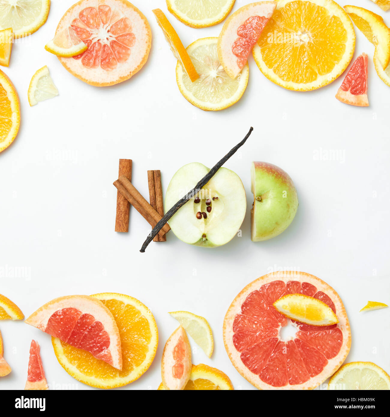 Sliced citrus fruits background closeup Stock Photo