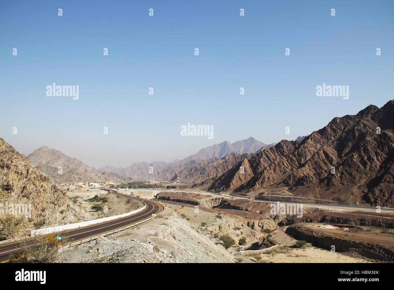 Mountain road in UAE Stock Photo