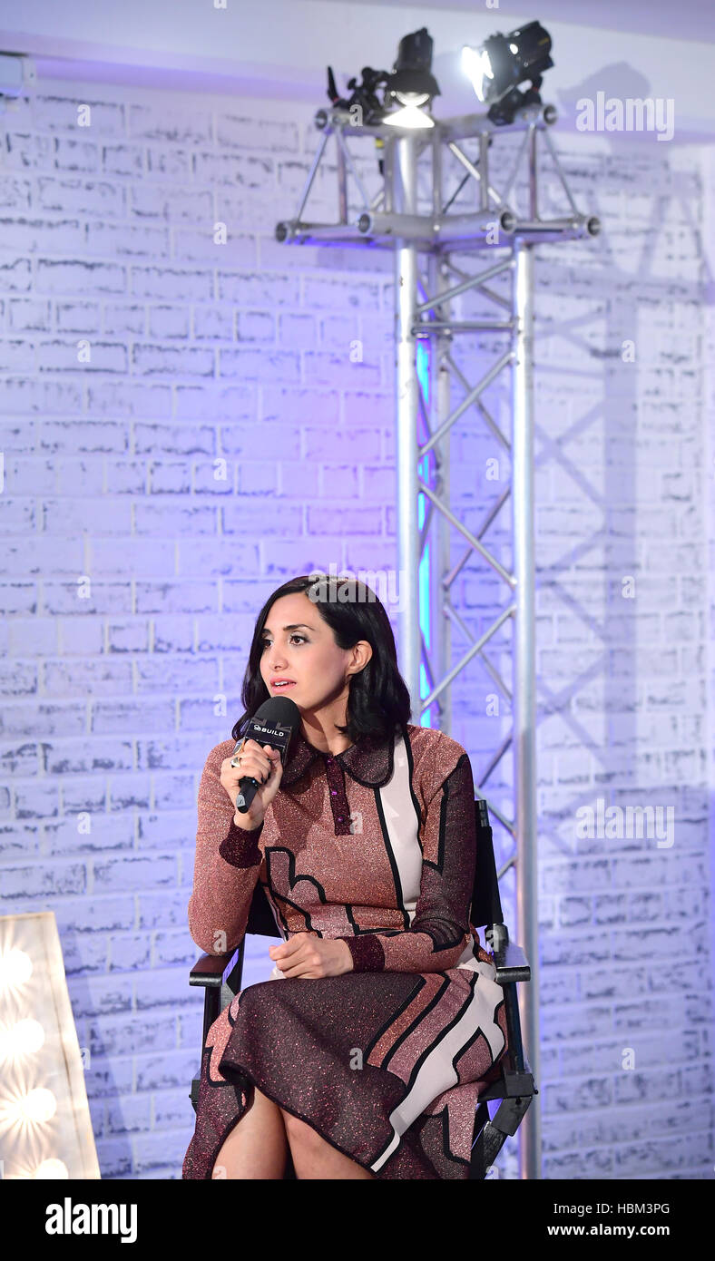 Narges Rashidi speaking at an AOL BUILD series London event at AOL's Capper Street in London. Stock Photo