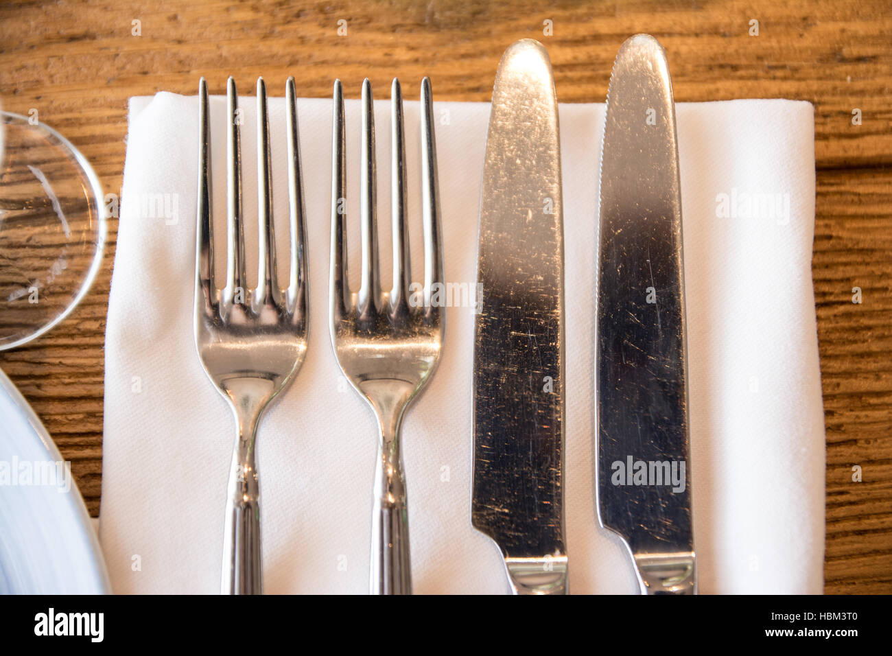 forks and knives restaurant interior Stock Photo Alamy