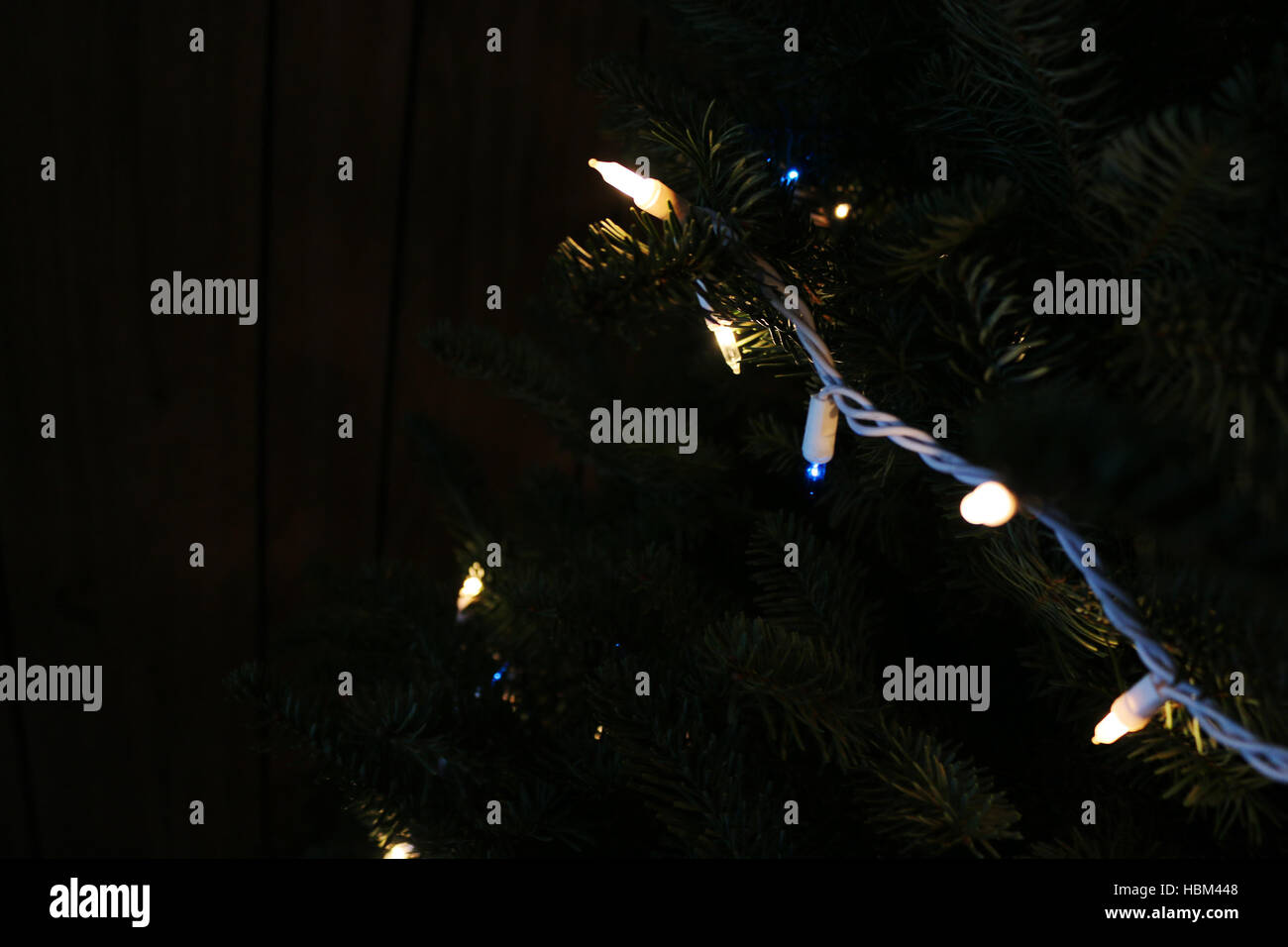 christmas tree with christmas lights Stock Photo - Alamy