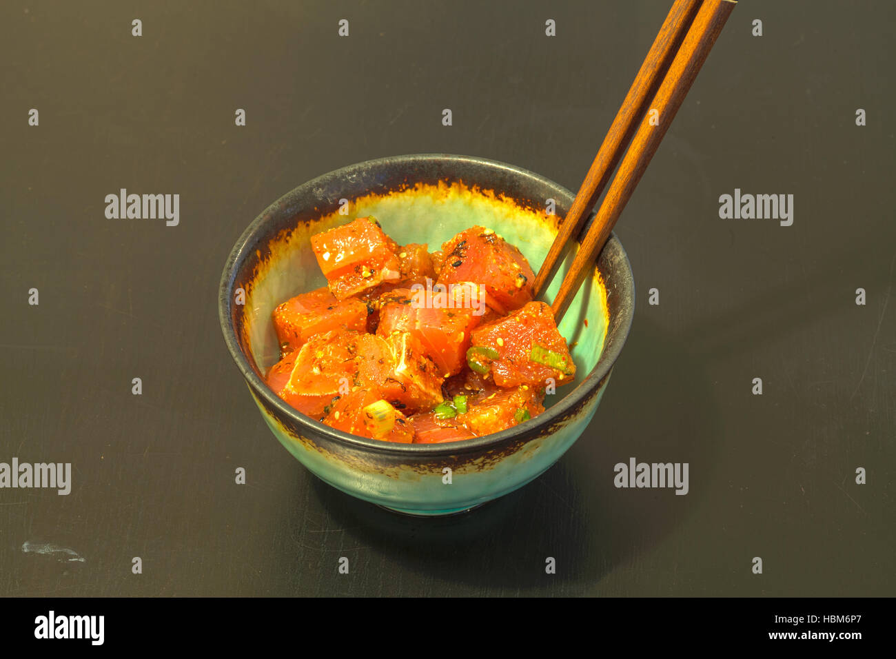 Poke fish lunch bowl Stock Photo