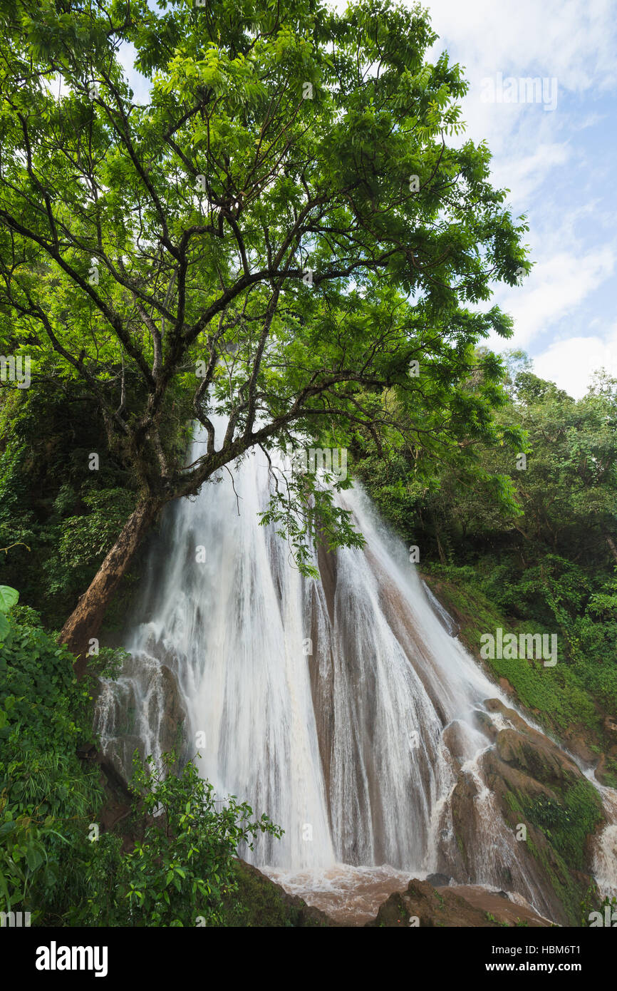 Idyllic waterfall in Hsipaw, Shan State, Myanmar Stock Photo
