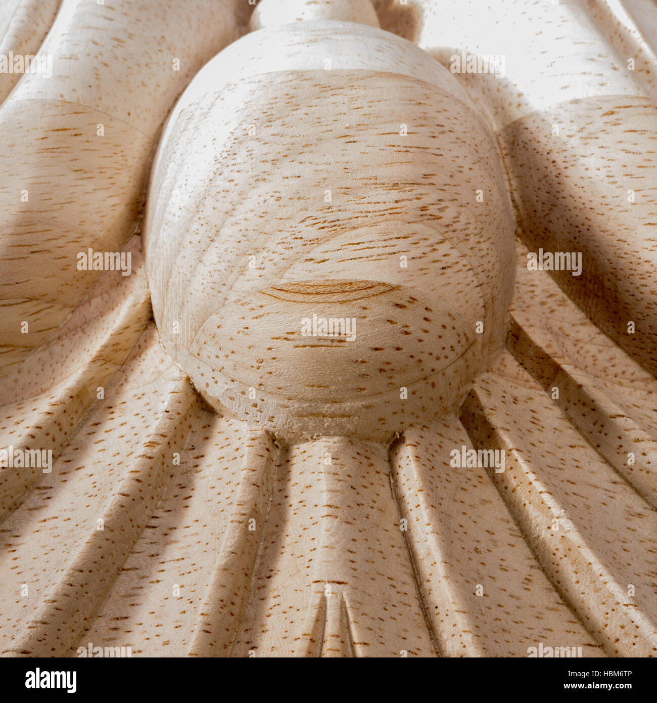 Up Close view of carving in wood Stock Photo