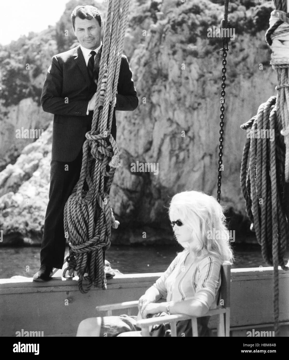 CONTEMPT aka LE MEPRIS From Left Jack Palance Brigitte Bardot 